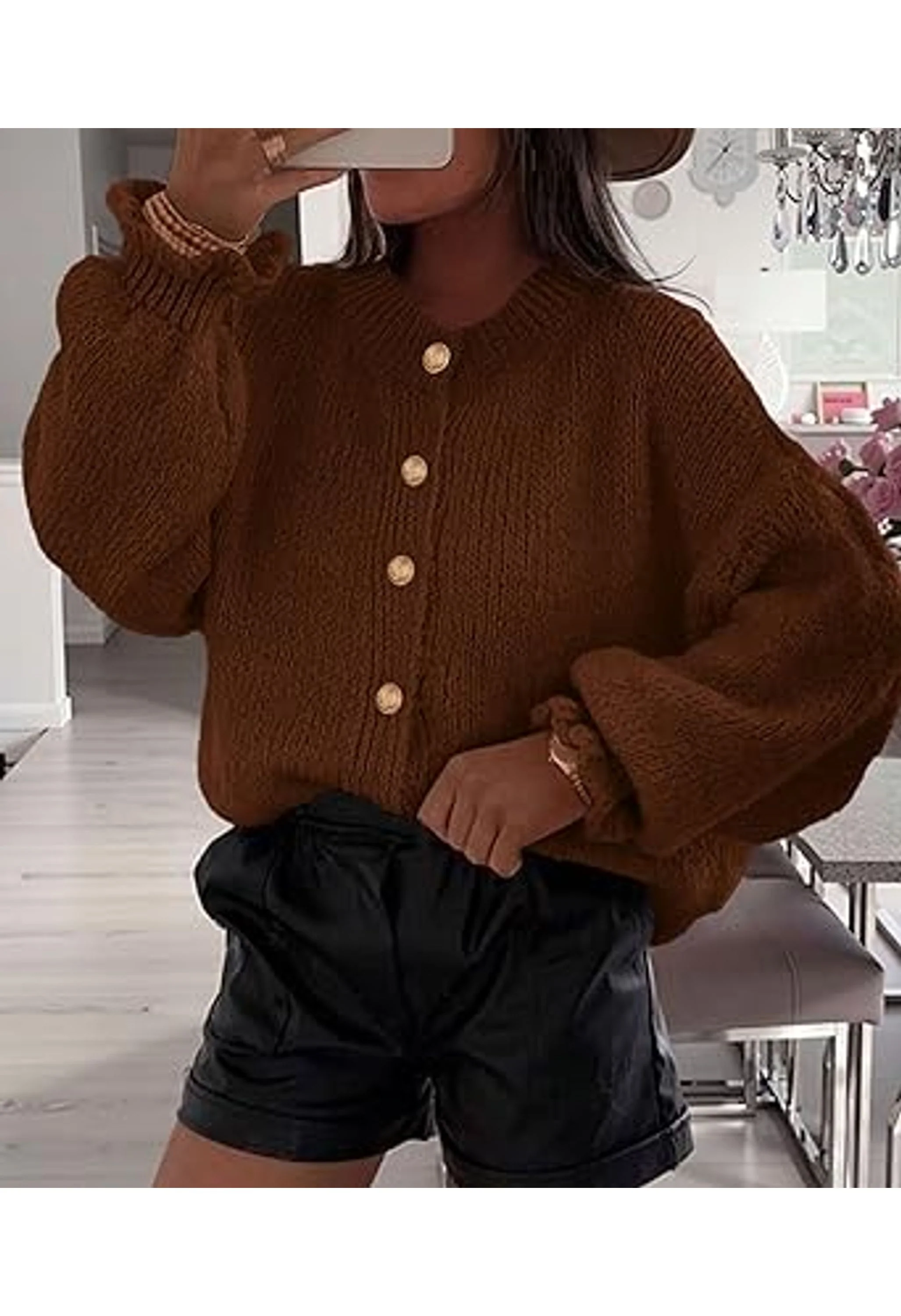 Women’s Cropped Cardigan Sweaters - Image 2