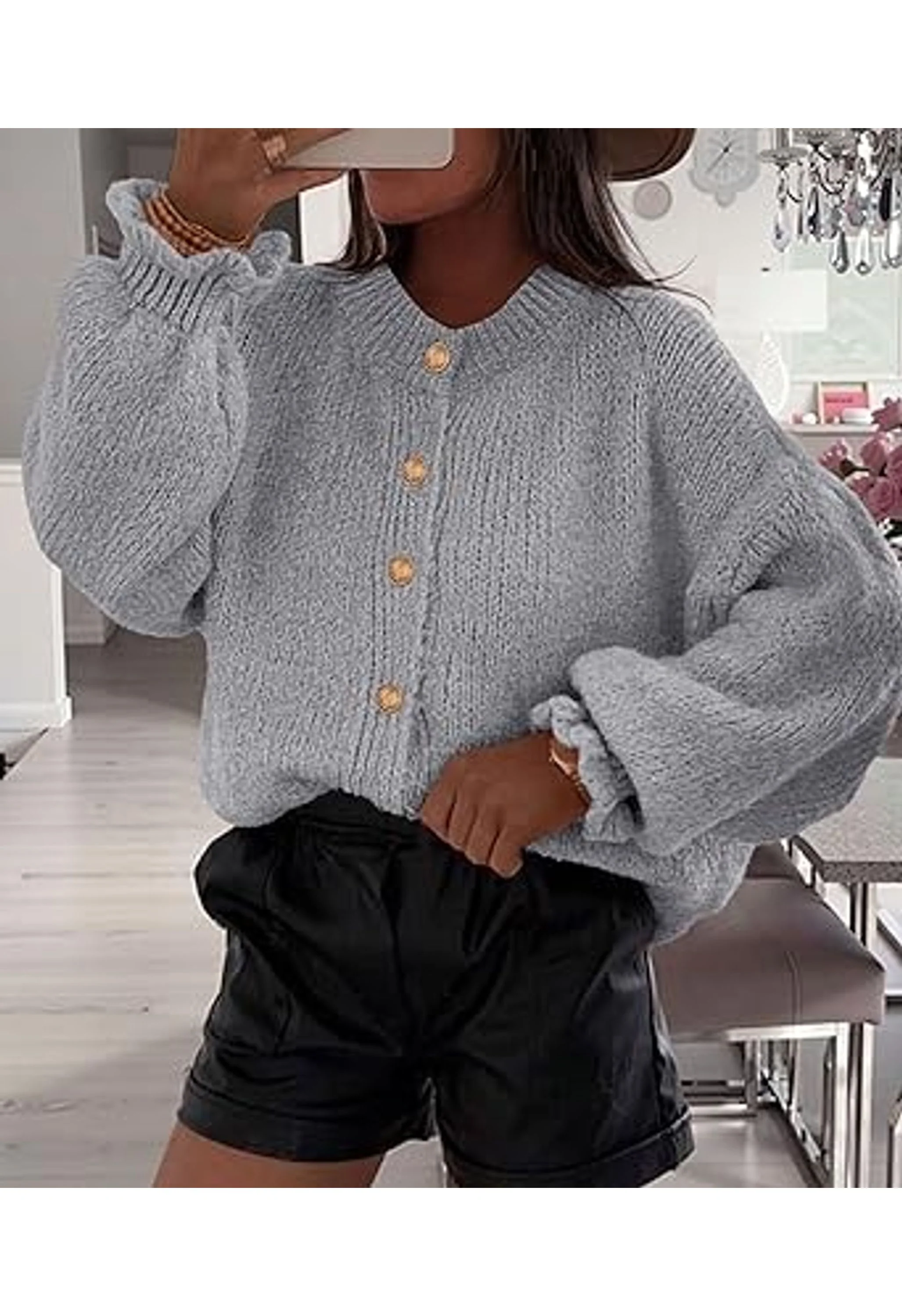 Women’s Cropped Cardigan Sweaters - Image 2