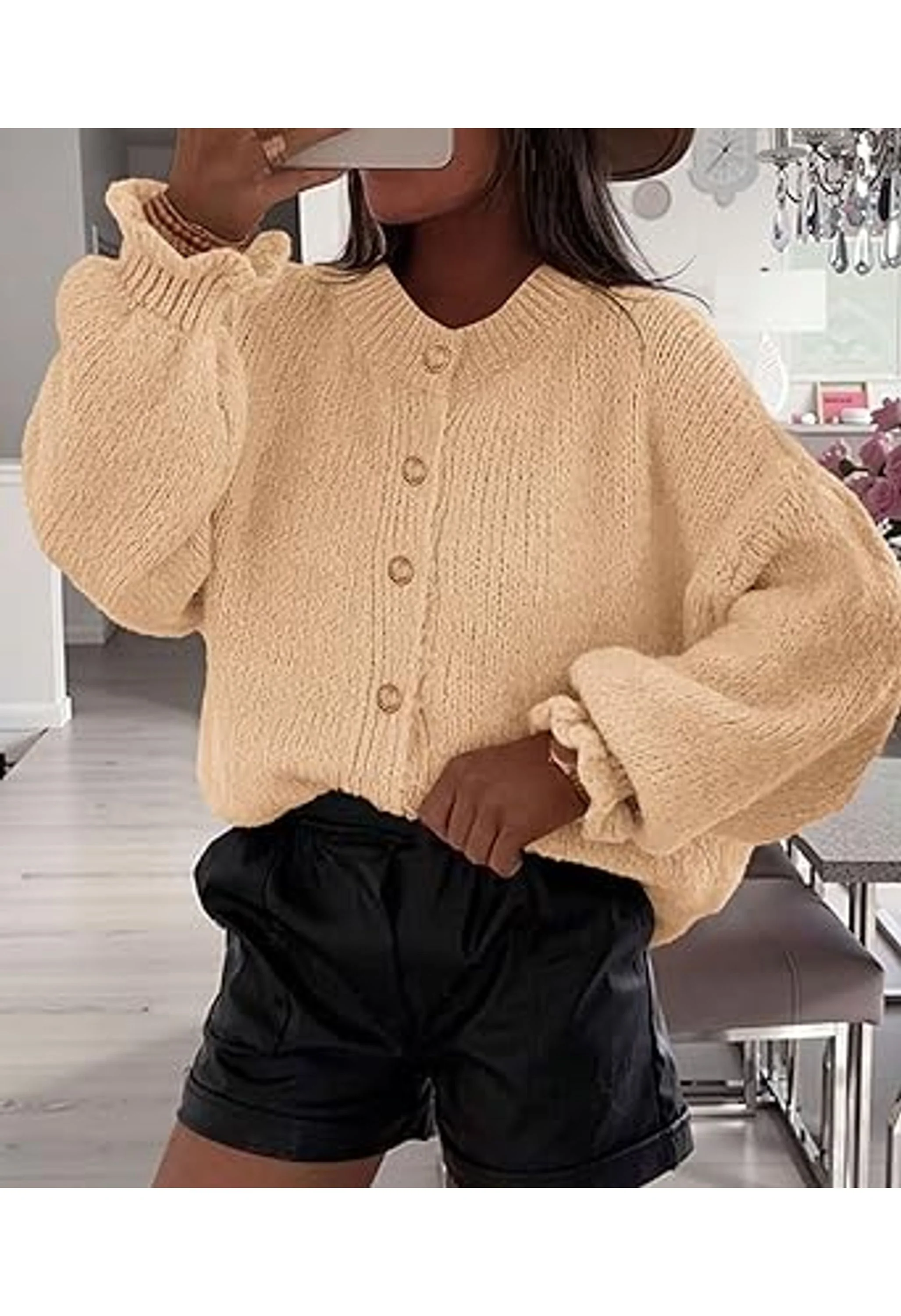 Women’s Cropped Cardigan Sweaters - Image 2