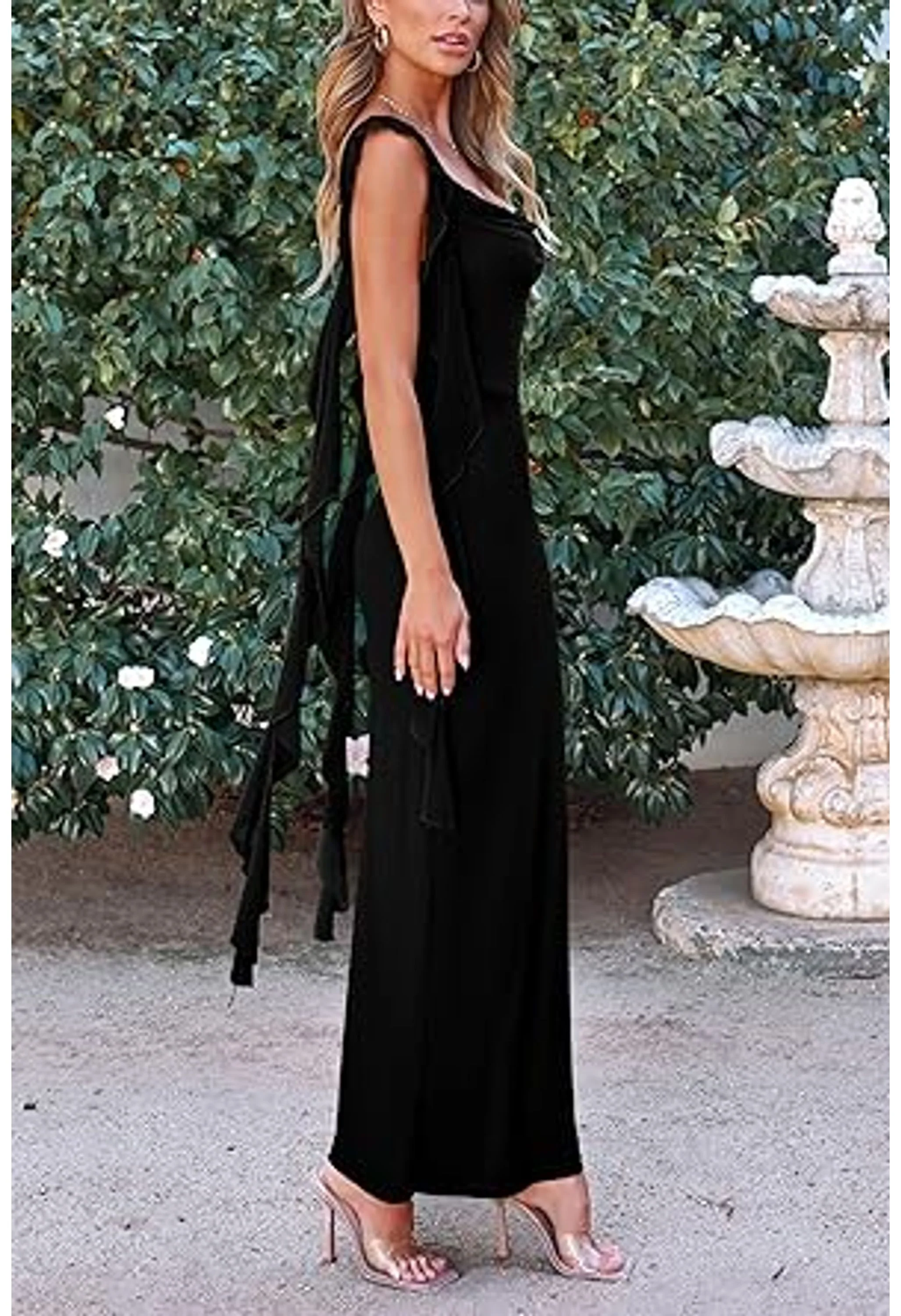 Women's Ruffle Maxi Wedding Guest Dress - Image 2