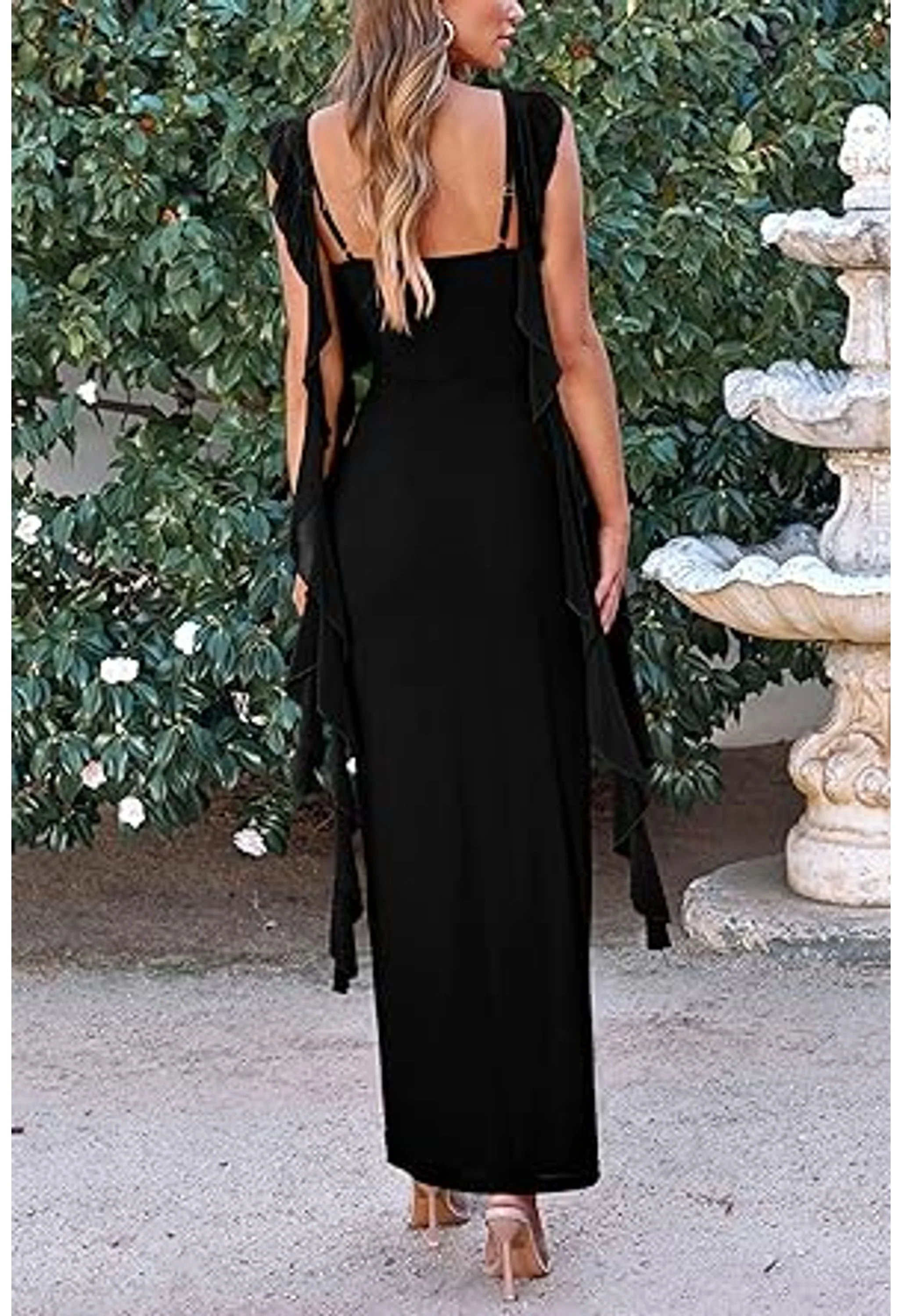 Women's Ruffle Maxi Wedding Guest Dress - Image 3