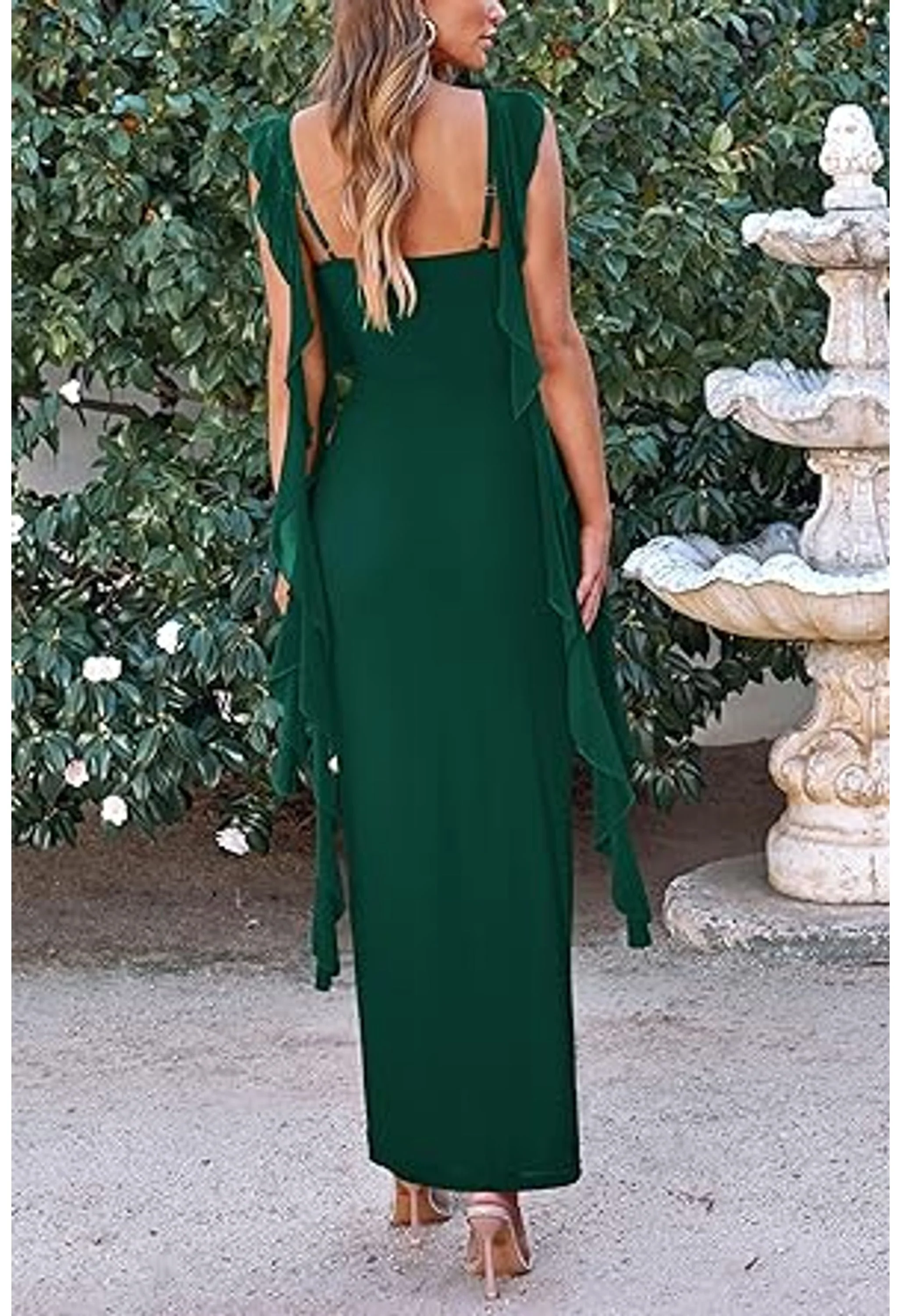Women's Ruffle Maxi Wedding Guest Dress - Image 3