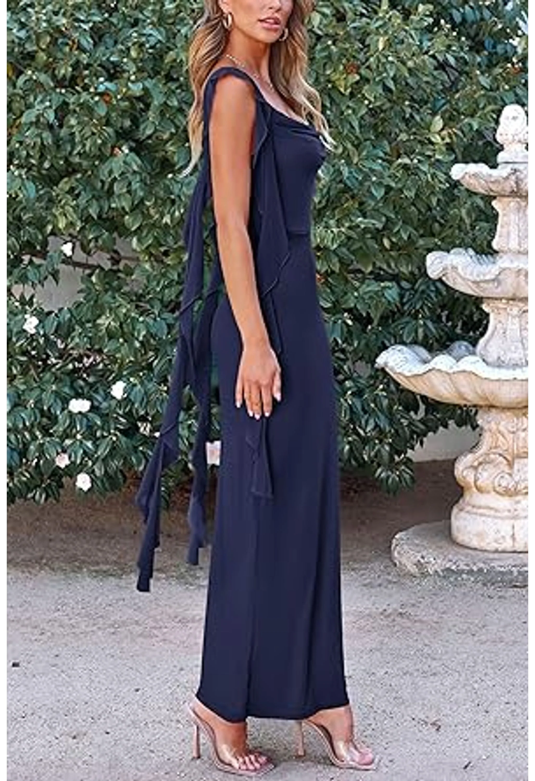 Women's Ruffle Maxi Wedding Guest Dress - Image 2