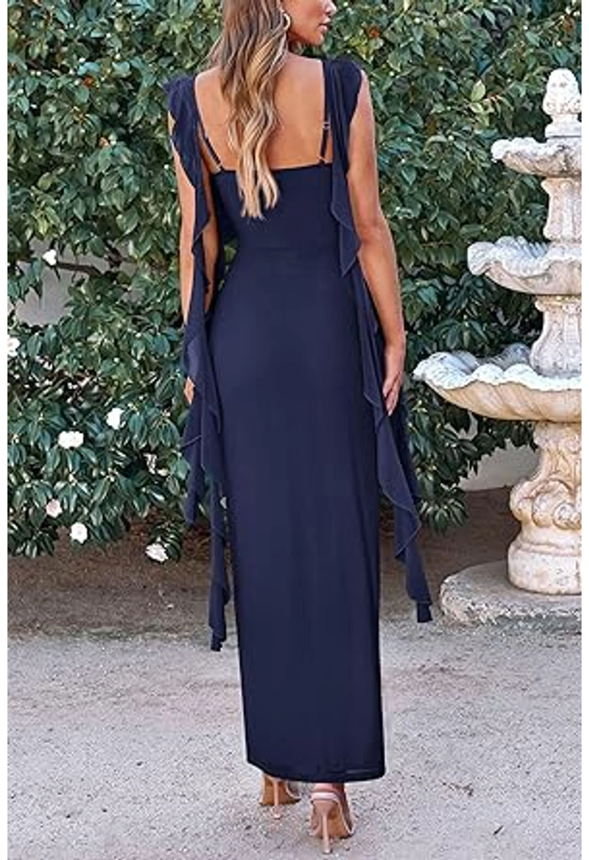 Women's Ruffle Maxi Wedding Guest Dress - Image 3