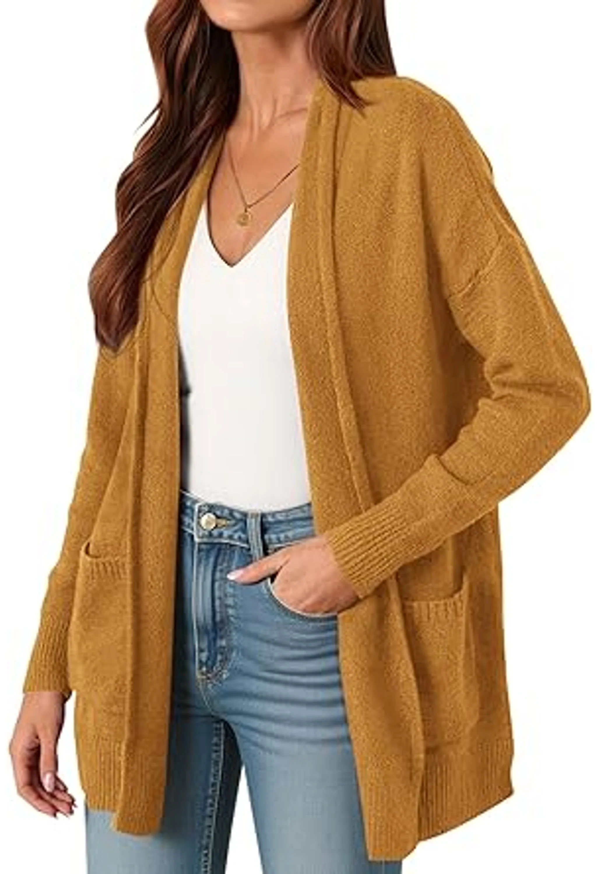 Women's Open Front Cardigan Long Sleeve Cozy Knit Sweaters - Image 2