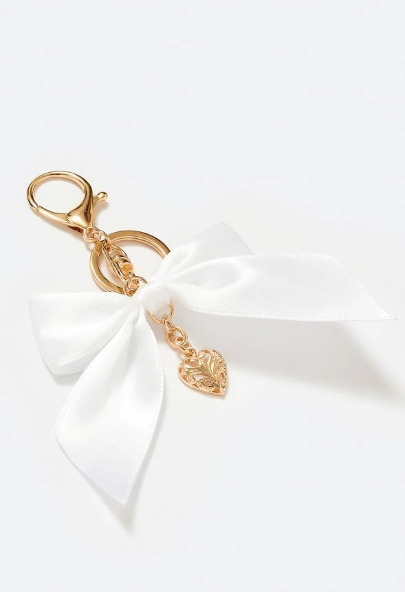 Pria Glass Pearl And Fabric Bow Bag Charm - Image 2