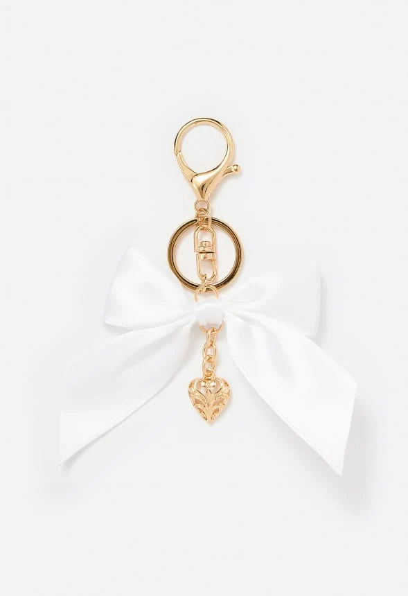 Pria Glass Pearl And Fabric Bow Bag Charm - Image 3