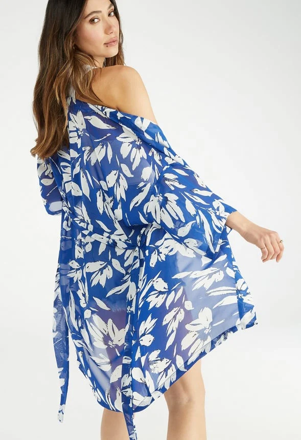 Printed Floral Kimono - Image 2