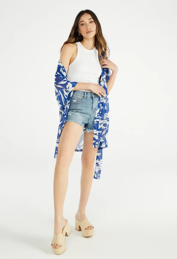 Printed Floral Kimono - Image 5