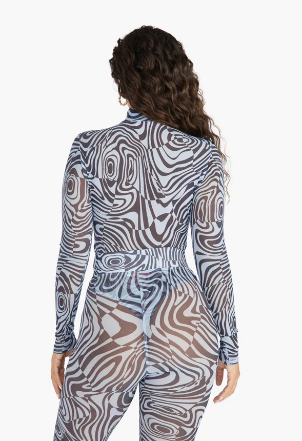 Printed Mesh Bodysuit - Image 2
