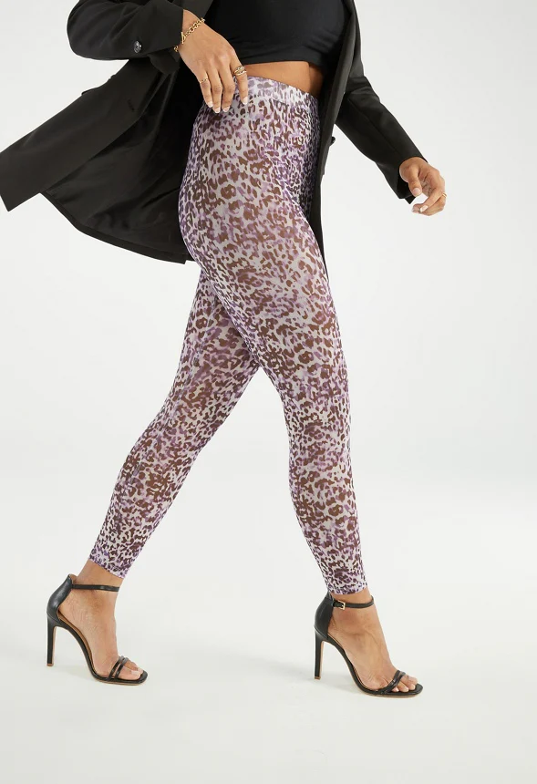 Printed Mesh Leggings - Image 2
