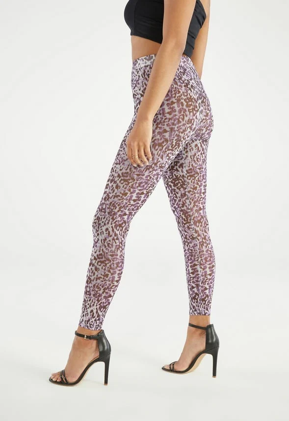 Printed Mesh Leggings - Image 3