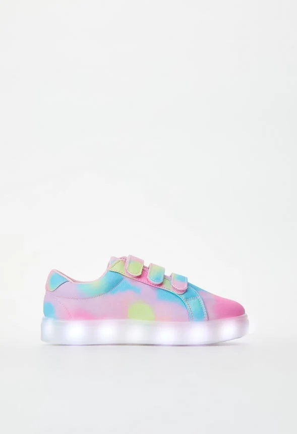 Printed Multi Strap Light Up Sneaker - Image 4