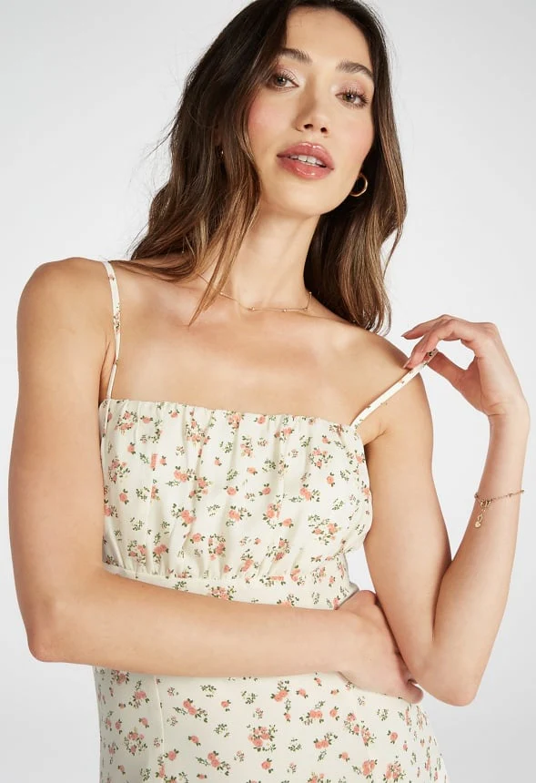 Printed Ruched Midi Dress - Image 3