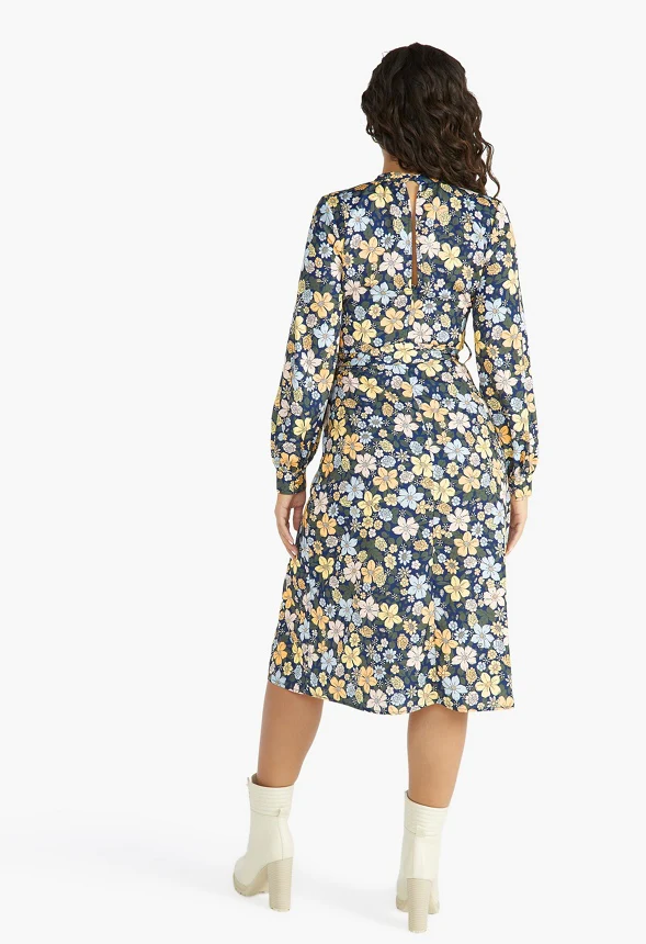 Printed Slit Midi Dress - Image 2