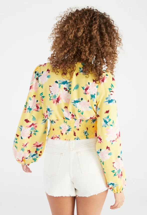 Printed Volume Sleeve Blouse - Image 2