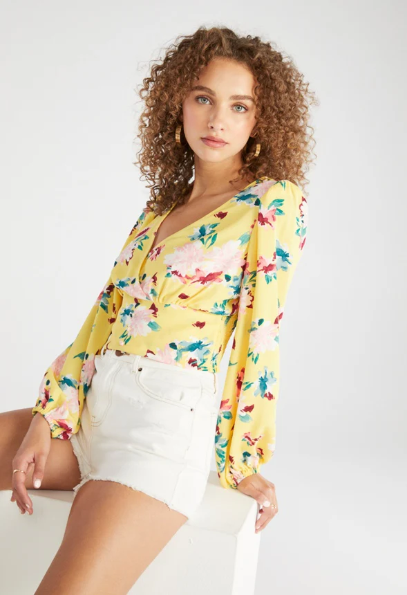 Printed Volume Sleeve Blouse - Image 3