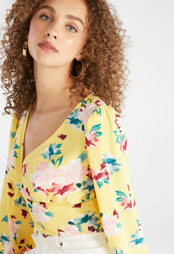 Printed Volume Sleeve Blouse - Image 4
