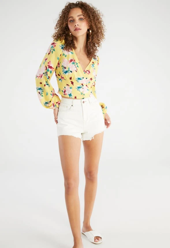 Printed Volume Sleeve Blouse - Image 5