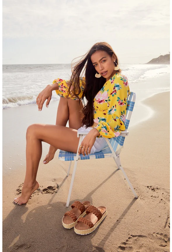 Printed Volume Sleeve Blouse - Image 6