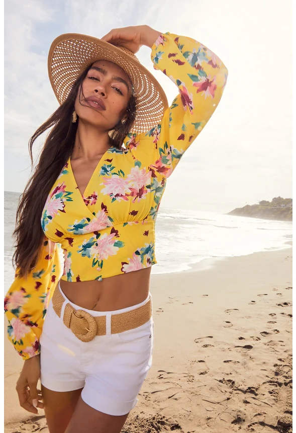 Printed Volume Sleeve Blouse - Image 7