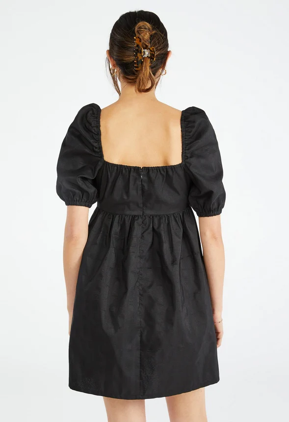Puff Sleeve Mini Dress - Image 3