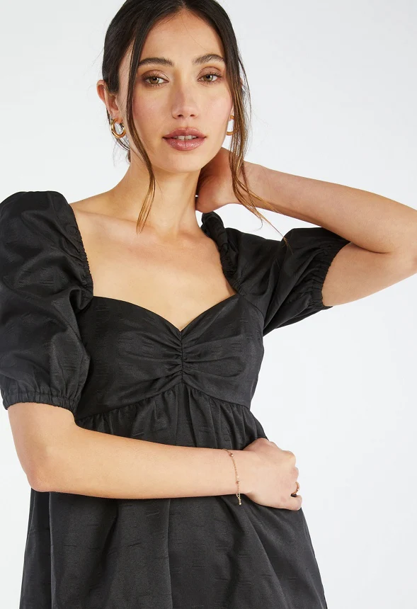 Puff Sleeve Mini Dress - Image 4