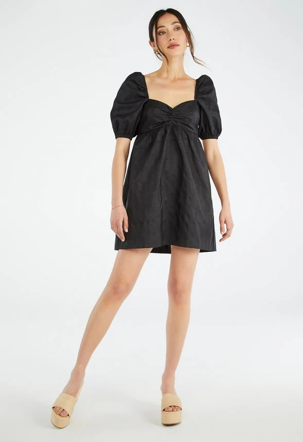 Puff Sleeve Mini Dress - Image 5