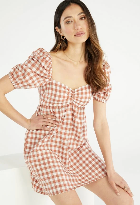 Puff Sleeve Mini Dress - Image 4