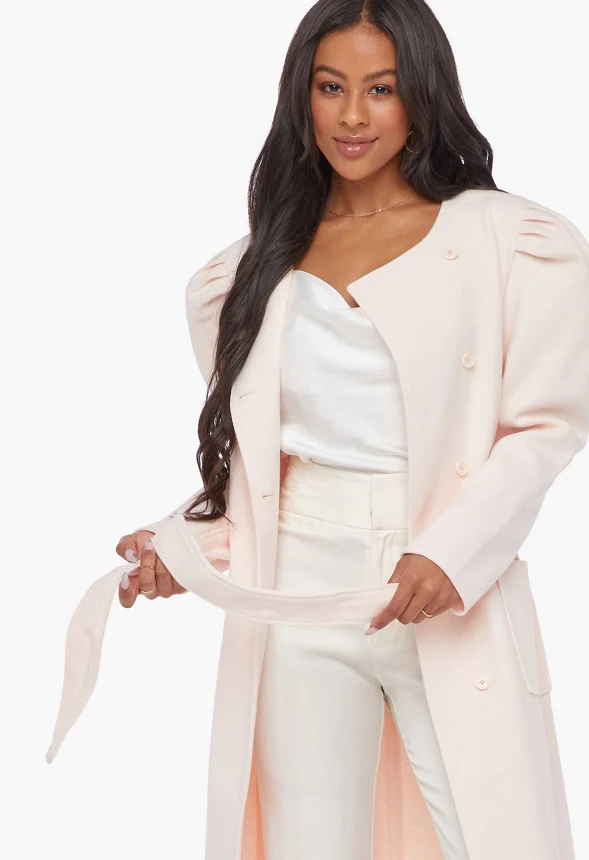 Puff Sleeve Wool Coat - Image 4