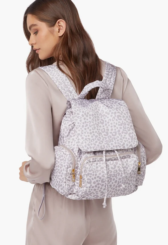 Puffy Nylon Multi Zipper Pocket Backpack - Image 3