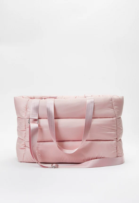 Puffy Quilted Zipper Tote - Image 3