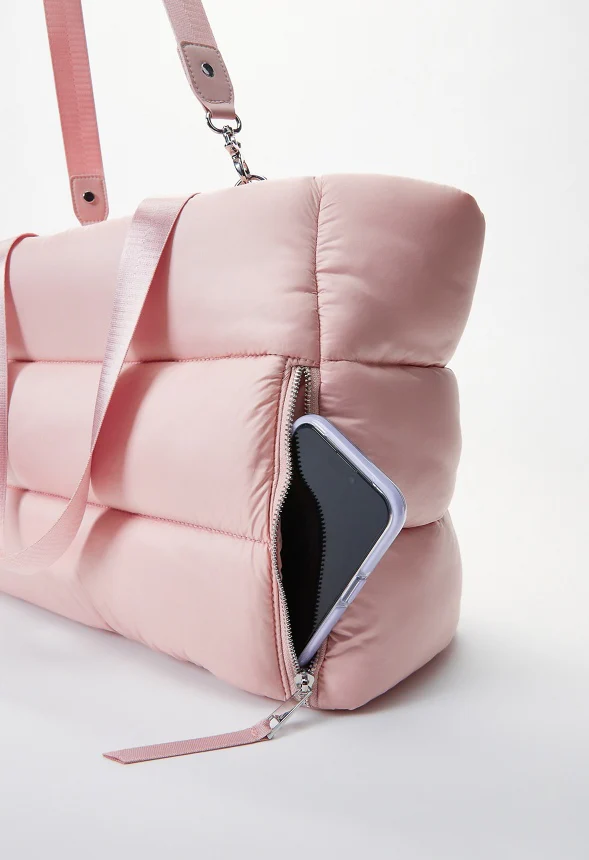 Puffy Quilted Zipper Tote - Image 5