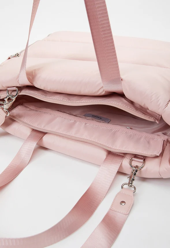 Puffy Quilted Zipper Tote - Image 6