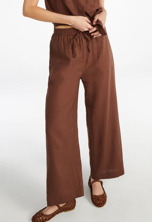 Pull On Wide Leg Cropped Pants - Image 3