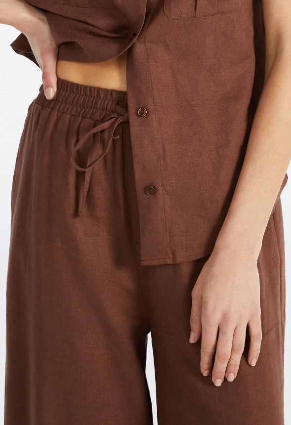 Pull On Wide Leg Cropped Pants - Image 5