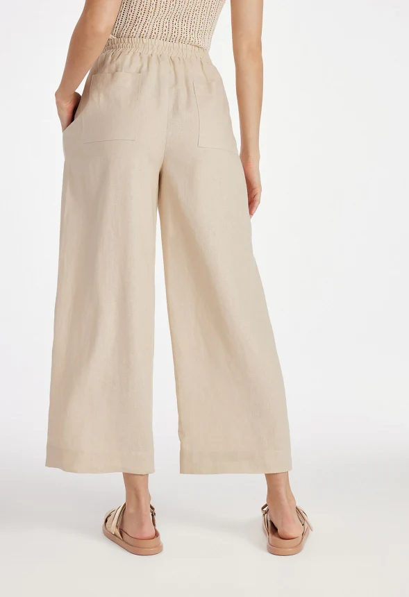 Pull On Wide Leg Cropped Pants - Image 2