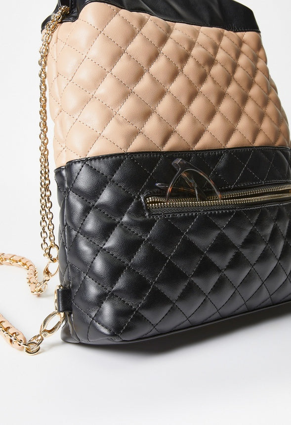 Quilted Backpack With Chain Straps - Image 5