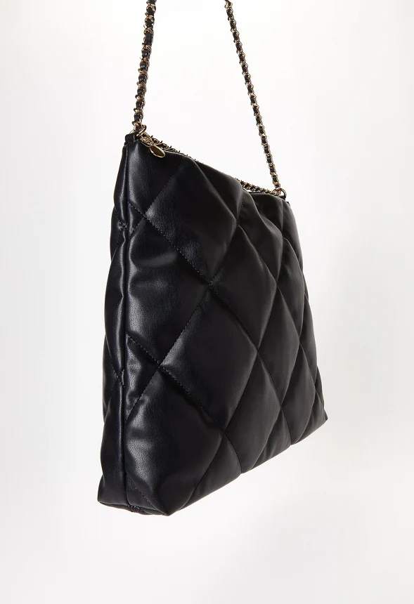 Quilted Chain Shoulder Bag - Image 4