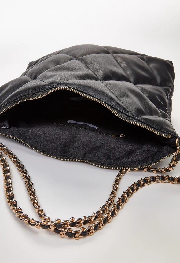 Quilted Chain Shoulder Bag - Image 5