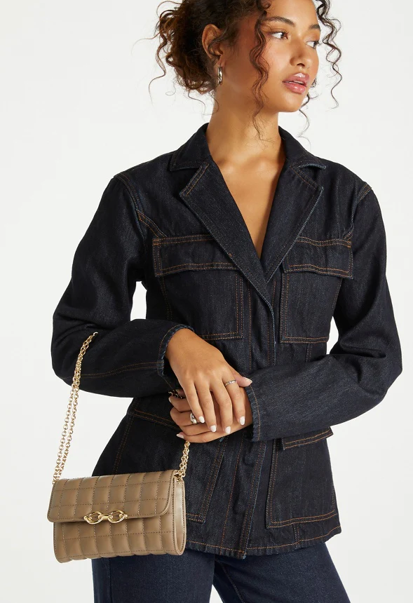 Quilted Chain Strap Crossbody - Image 7