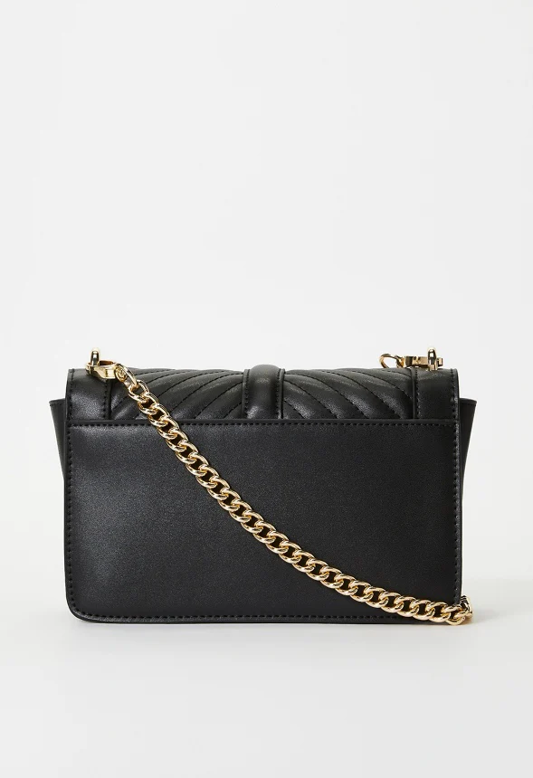 Quilted Flap Crossbody With Chain - Image 3