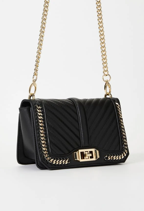 Quilted Flap Crossbody With Chain - Image 4
