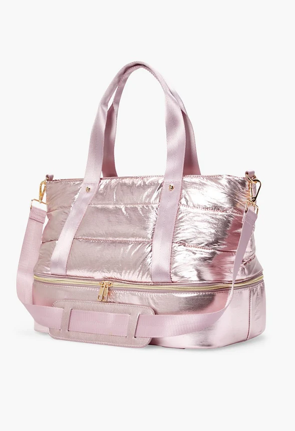 Quilted Gym Bag With Shoe Compartment - Image 4