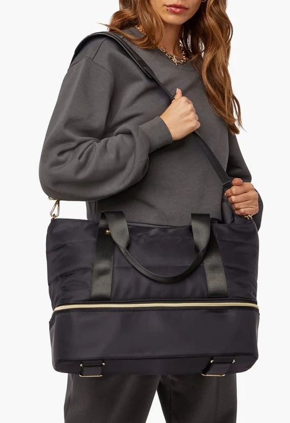 Quilted Gym Bag With Shoe Compartment - Image 5