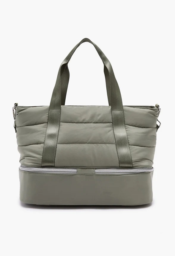 Quilted Gym Bag With Shoe Compartment - Image 2