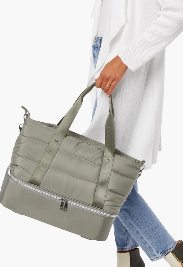 Quilted Gym Bag With Shoe Compartment - Image 6