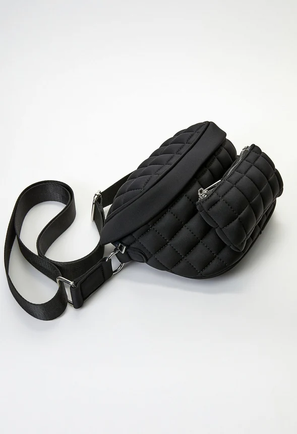 Quilted Multi Compartment Belt Bag - Image 5