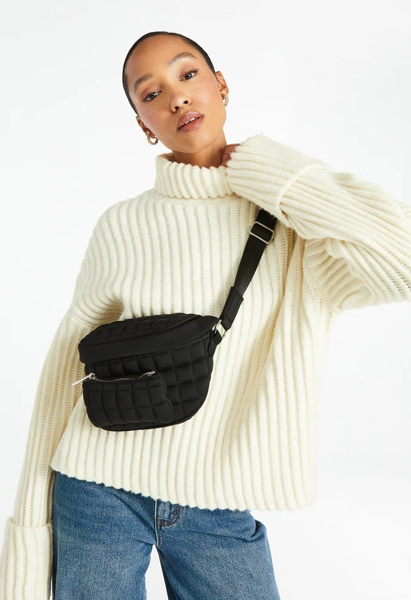 Quilted Multi Compartment Belt Bag - Image 8