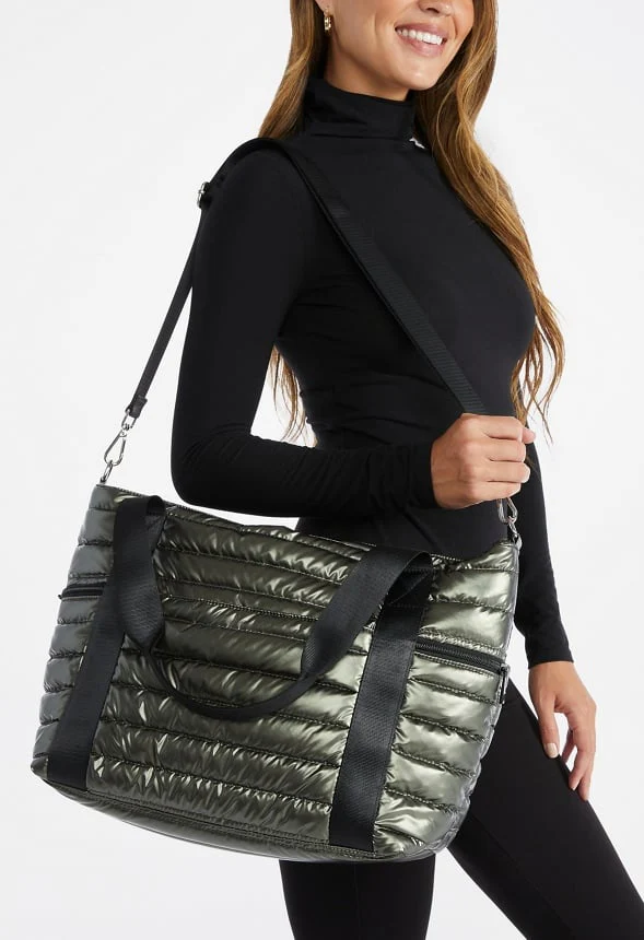 Quilted Nylon Tote - Image 6